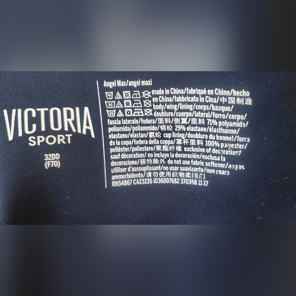 💚5/$25 32DD Victoria Sport Angel Max Navy Sports Bra Maximum Support VS - Picture 6 of 7